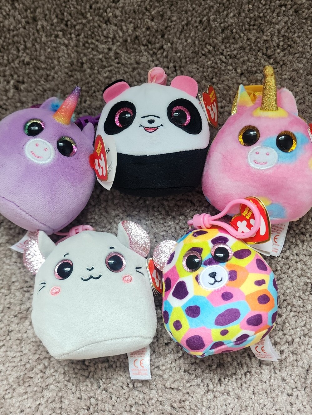 TY Squishy Beanies & Squishy Boo Plush Keychains